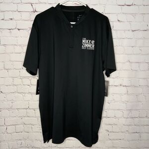 Nike Dri-Fit Men’s Large The Mike Zimmer Mock Neck Black‎ Golf Polo Shirt